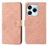 For Infinix Note 40X 5G Ethnic Style Embossed Pattern Leather Phone Case(Pink)