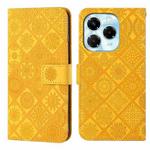 For Infinix Note 40X 5G Ethnic Style Embossed Pattern Leather Phone Case(Yellow)