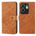 For Infinix Zero 30 4G Ethnic Style Embossed Pattern Leather Phone Case(Brown)