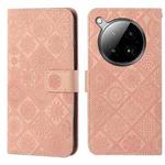 For Infinix Zero 40 4G Ethnic Style Embossed Pattern Leather Phone Case(Pink)