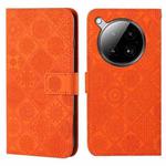 For Infinix Zero 40 4G Ethnic Style Embossed Pattern Leather Phone Case(Orange)