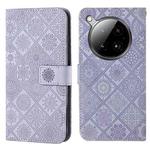 For Infinix Zero 40 4G Ethnic Style Embossed Pattern Leather Phone Case(Purple)