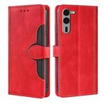 For Fujitsu Arrows We2 Plus Skin Feel Magnetic Buckle Leather Phone Case(Red)