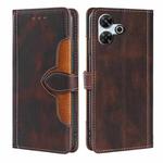 For Redmi 13 4G Skin Feel Magnetic Buckle Leather Phone Case(Brown)