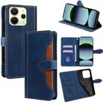 For Redmi Note 14 4G 163.25mm Skin Feel Magnetic Buckle Leather Phone Case(Blue)