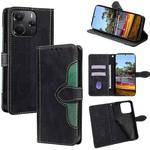 For Redmi Note 14 4G 164.84mm Skin Feel Magnetic Buckle Leather Phone Case(Black)