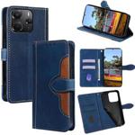 For Redmi Note 14 4G 164.84mm Skin Feel Magnetic Buckle Leather Phone Case(Blue)
