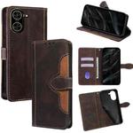 For Redmi A5 4G 171.7mm Skin Feel Magnetic Buckle Leather Phone Case(Brown)