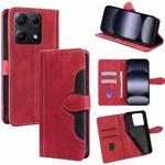 For Redmi Note 14S 4G Skin Feel Magnetic Buckle Leather Phone Case(Red)