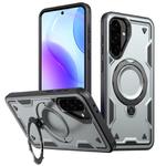 For Samsung Galaxy A56 5G PC Hybrid TPU Armor MagSafe Ring Holder Phone Case(Grey)