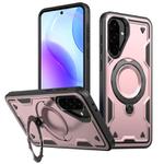 For Samsung Galaxy A56 5G PC Hybrid TPU Armor MagSafe Ring Holder Phone Case(Rose Gold)