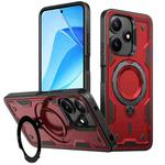 For Xiaomi Poco M6 Pro 5G PC Hybrid TPU Armor MagSafe Ring Holder Phone Case(Red)
