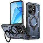 For Xiaomi Poco M6 Pro 5G PC Hybrid TPU Armor MagSafe Ring Holder Phone Case(Blue)