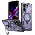 For Xiaomi Poco X7 Pro 5G PC Hybrid TPU Armor MagSafe Ring Holder Phone Case(Purple)