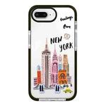 For iPhone 7 Plus / 8 Plus Simple Illustration Pattern Full Coverage Phone Case(City Landmark A)