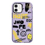 For iPhone 12 Simple Illustration Pattern Full Coverage Phone Case(Happy Every Day B)