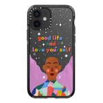 For iPhone 12 Simple Illustration Pattern Full Coverage Phone Case(Love Yourself B)