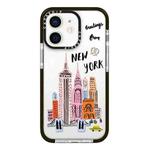 For iPhone 12 Simple Illustration Pattern Full Coverage Phone Case(City Landmark A)