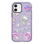 For iPhone 12 mini Simple Illustration Pattern Full Coverage Phone Case(Twin Stars C)
