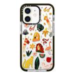 For iPhone 12 mini Simple Illustration Pattern Full Coverage Phone Case(Girl Stickers B)