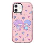 For iPhone 12 mini Simple Illustration Pattern Full Coverage Phone Case(Twin Stars B)