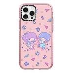 For iPhone 12 Pro Simple Illustration Pattern Full Coverage Phone Case(Twin Stars B)