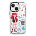 For iPhone 13 Simple Illustration Pattern Full Coverage Phone Case(Girls Wardrobe A)