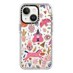 For iPhone 14 Simple Illustration Pattern Full Coverage Phone Case(Girl Stickers A)