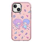 For iPhone 15 Plus Simple Illustration Pattern Full Coverage Phone Case(Twin Stars B)