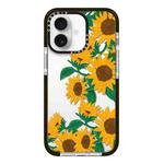 For iPhone 16 Simple Illustration Pattern Full Coverage Phone Case(Sunflowers B)