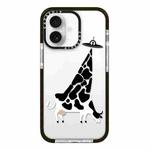 For iPhone 16 Simple Illustration Pattern Full Coverage Phone Case(Funny Cow A)