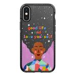 For iPhone X / XS Simple Illustration Pattern Full Coverage Phone Case(Love Yourself B)