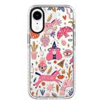 For iPhone XR Simple Illustration Pattern Full Coverage Phone Case(Girl Stickers A)