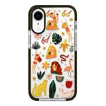 For iPhone XR Simple Illustration Pattern Full Coverage Phone Case(Girl Stickers B)