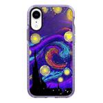 For iPhone XR Simple Illustration Pattern Full Coverage Phone Case(Starry Sky B)