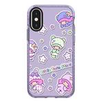 For iPhone XS Max Simple Illustration Pattern Full Coverage Phone Case(Twin Stars C)