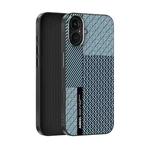 For iPhone 16 Plus ABEEL 6D Micro Relief MagSafe Magnetic Phone Case(Carbon Fiber Blue)