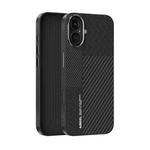 For iPhone 16 ABEEL 6D Micro Relief MagSafe Magnetic Phone Case(Carbon Fiber Black)