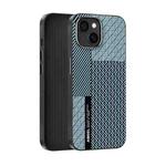 For iPhone 14 ABEEL 6D Micro Relief MagSafe Magnetic Phone Case(Carbon Fiber Blue)