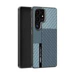 For Samsung Galaxy S25 Ultra 5G ABEEL 6D Micro Relief MagSafe Magnetic Phone Case(Carbon Fiber Blue)