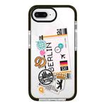 For iPhone 7 Plus / 8 Plus Simple Illustration Pattern Full Coverage Phone Case(Travel Ticket A)