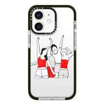 For iPhone 11 Simple Illustration Pattern Full Coverage Phone Case(Happy Friend B)