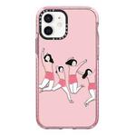 For iPhone 12 Simple Illustration Pattern Full Coverage Phone Case(Happy Friend A)