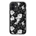 For iPhone 12 Simple Illustration Pattern Full Coverage Phone Case(Camellia A)