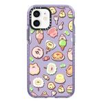 For iPhone 12 Simple Illustration Pattern Full Coverage Phone Case(Ice Cream Piglet)