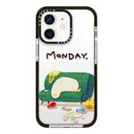 For iPhone 12 mini Simple Illustration Pattern Full Coverage Phone Case(Sleeping Duck A)