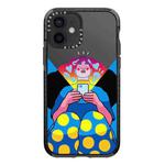 For iPhone 12 mini Simple Illustration Pattern Full Coverage Phone Case(Personality Girl A)