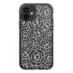For iPhone 12 mini Simple Illustration Pattern Full Coverage Phone Case(Camellia B)