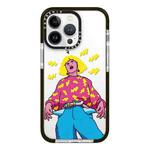 For iPhone 12 Pro Simple Illustration Pattern Full Coverage Phone Case(Personality Girl C)