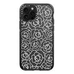 For iPhone 12 Pro Max Simple Illustration Pattern Full Coverage Phone Case(Camellia B)